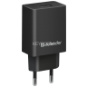 Defender Сетевой адаптер EPA-10 черный, 1xUSB, 5V/2.1А, пакет Defender 83572
