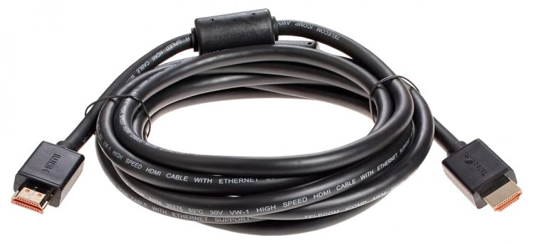 Кабель HDMI-19M --- HDMI-19M ver 2.0+3D/Ethernet ,3m, 2 фильтраTelecom <TCG215F-3M> VCOM TCG215F-3M
