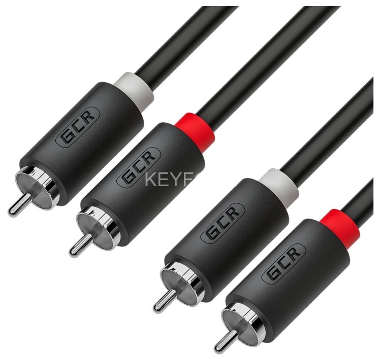 GCR Кабель 10.0m аудио 2 х RCA / 2 х RCA , черный, GCR-54124 Greenconnect GCR-54124, 10 м