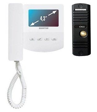 QM-433C_SET2 (белый)+Выз. панель (черный)