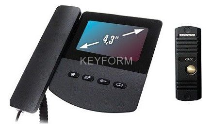 QM-433C_SET2 (черный)+Выз. панель (черный)