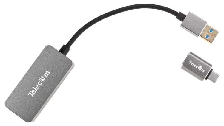 Кабель-переходник USB 3.0-->RJ-45 2.5G Ethernet, and TypeC адаптер 0.15м Telecom <TU325M> VCOM TU325M