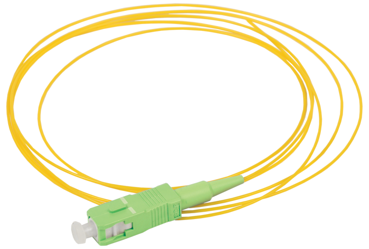 Оптический коммутационный монтажный шнур (пигтейл), для одномодового кабеля (SM), 9/125 (OS2), SC/APC, LSZH, 1,5м ITK FPT09-SCA-C1L-1M5