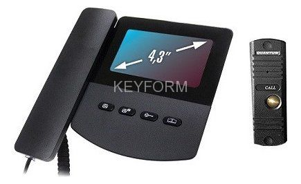 QM-433C_SET3 (черный)+Выз. панель (серебро)