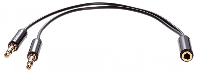 Кабель-адаптер  2*3.5ST(M)/3.5 ST(F), 0.2м, Telecom PRO <TAV205M-0.2M> VCOM TAV205M-0.2M