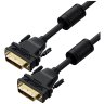 GCR Кабель PROF 1.0m DVI-D, черный, GOLD, ферритовые кольца, OD 8.5mm, 28 AWG, DVI/DVI, 25M/25M, двойной экран, GCR-54237 Greenconnect GCR-54237, 1 м