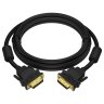 GCR Кабель PROF 1.0m DVI-D, черный, GOLD, ферритовые кольца, OD 8.5mm, 28 AWG, DVI/DVI, 25M/25M, двойной экран, GCR-54237 Greenconnect GCR-54237, 1 м