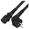 GCR Кабель питания PROF 1.0m, Евровилка угловая - С13, 3*1,0mm, черный, GCR-54375 Greenconnect GCR-54375