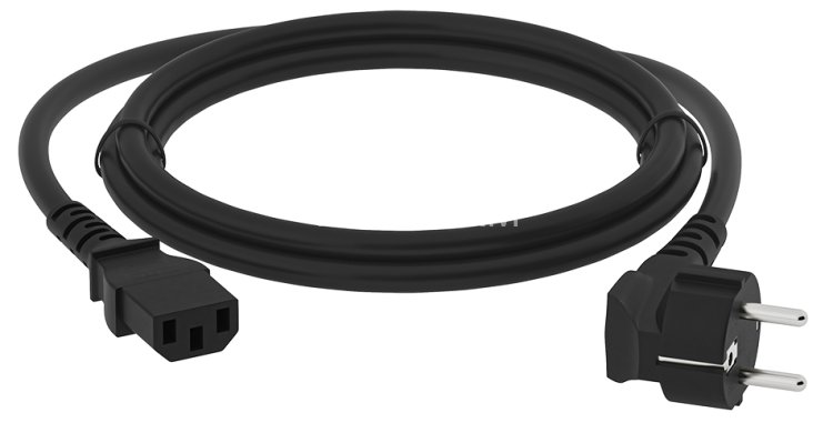 GCR Кабель питания PROF 1.0m, Евровилка угловая - С13, 3*1,0mm, черный, GCR-54375 Greenconnect GCR-54375