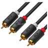 GCR Кабель 5.0m аудио 2 х RCA / 2 х RCA , GOLD, черный, GCR-53116 Greenconnect GCR-53116, 5 м