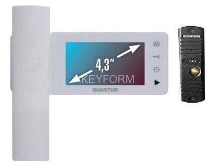 QM-434C_SET3 (белый)+Выз. панель (серебро)