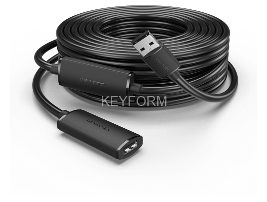 Активный кабель-удлинитель Vention USB 2.0 AM/AF с усилителем - 15м Черный Vention CBKBN