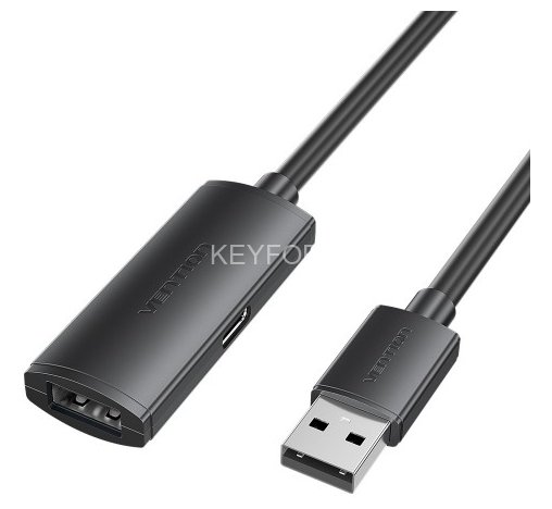Активный кабель-удлинитель Vention USB 2.0 AM/AF с усилителем - 15м Черный Vention CBKBN
