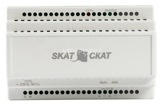 597 SKAT-12-4.0 DIN источник питания 12В 4А АКБ внешн. 1х17-26Ач ток заряда 4,0–Iнагр. Бастион SKAT-12-4.0 DIN