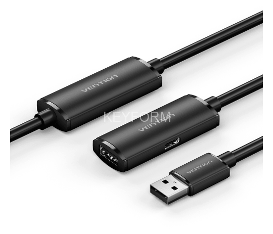 Активный кабель-удлинитель Vention USB 2.0 AM/AF с усилителем - 20м Черный Vention CBKBQ