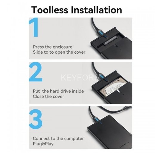 Внешний корпус Vention для HDD/SSD 2.5