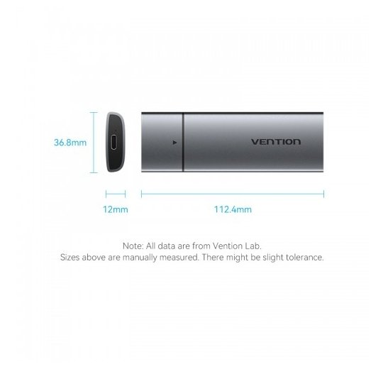 Корпус для SSD Vention USB 3.1 Gen 2-C M.2 NGFF (B-Key/B&M Key) Серый Vention KPFH0