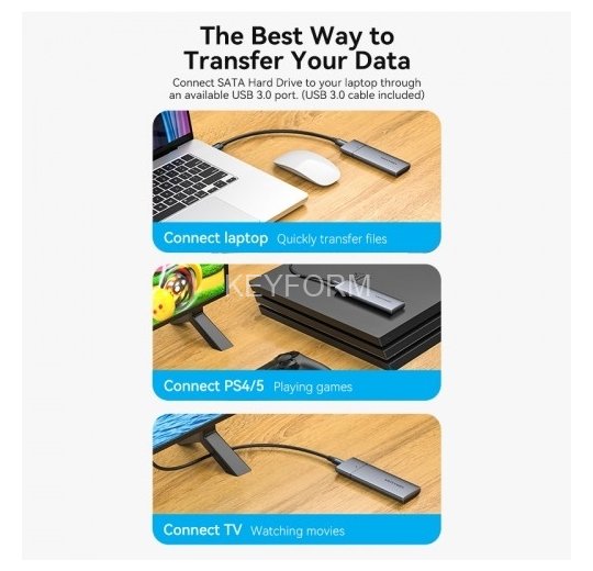 Корпус для SSD Vention USB 3.1 Gen 2-C M.2 NGFF (B-Key/B&M Key) Серый Vention KPFH0