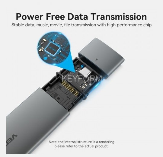 Корпус для SSD Vention USB 3.1 Gen 2-C M.2 NVMe Серый Vention KPGH0