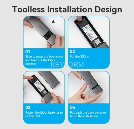 Корпус для SSD Vention USB 3.1 Gen 2-C M.2 NVMe Серый Vention KPGH0