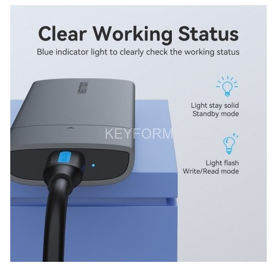 Корпус для SSD Vention USB 3.1 Gen 2-C M.2 NVMe Серый Vention KPGH0