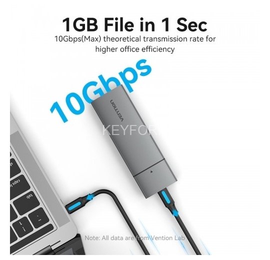 Корпус для SSD Vention USB 3.1 Gen 2-C M.2 NVMe Серый Vention KPGH0