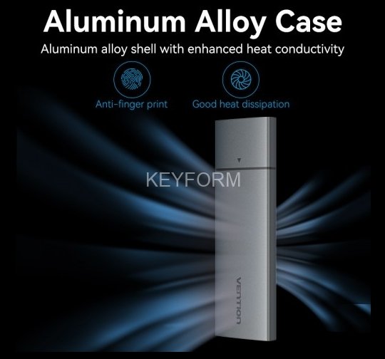 Корпус для SSD Vention USB 3.1 Gen 2-C M.2 NVMe Серый Vention KPGH0