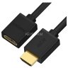 GCR Удлинитель 3.0m v2.0 HDMI-HDMI черный, OD7.3mm, 28/28 AWG, позолоченные контакты, Ethernet 18.0 Гбит/с, 19M / 19F, GCR-HMFR6-BB3S-3m, тройной экран Greenconnect GCR-HMFR6-BB3S-3m, 3 м