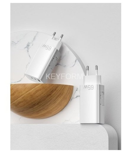 Сетевое зарядное устройство Vention на 3 порта 65W USB (C+C+A) 2.4A Белый Vention FEDW0-EU