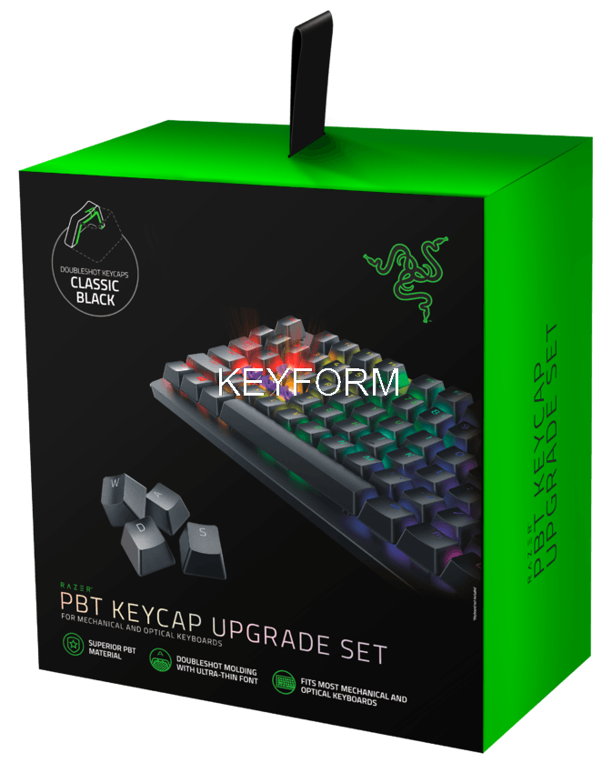 Кейкапы для клавиатуры Razer Base Station Chroma - Mercury Razer PBT Keycap Upgrade Set, Classic Black