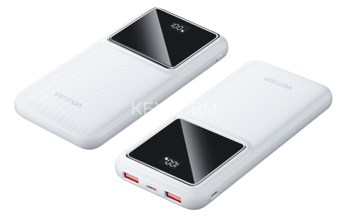 Power Bank Vention 10000mAh(M/C-A/A)22.5W Белый с LED Дисплеем Vention FHKW0