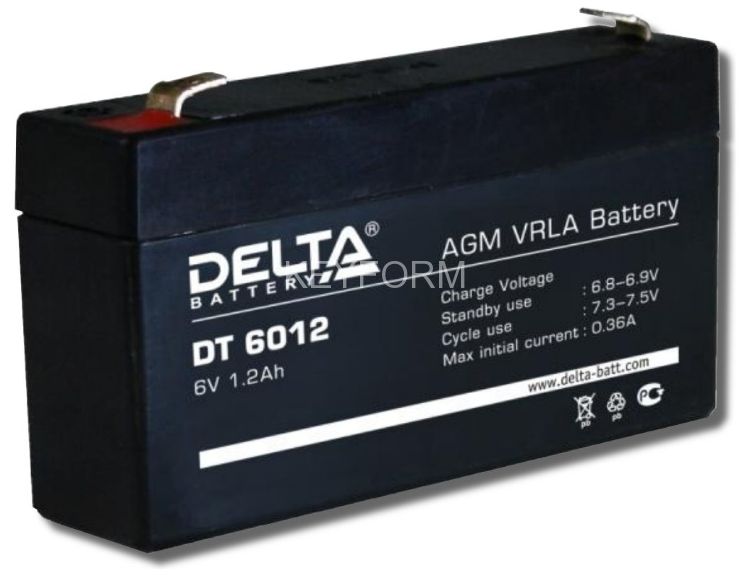 Аккумулятор герметичный свинцово-кислотный Delta DT 6012