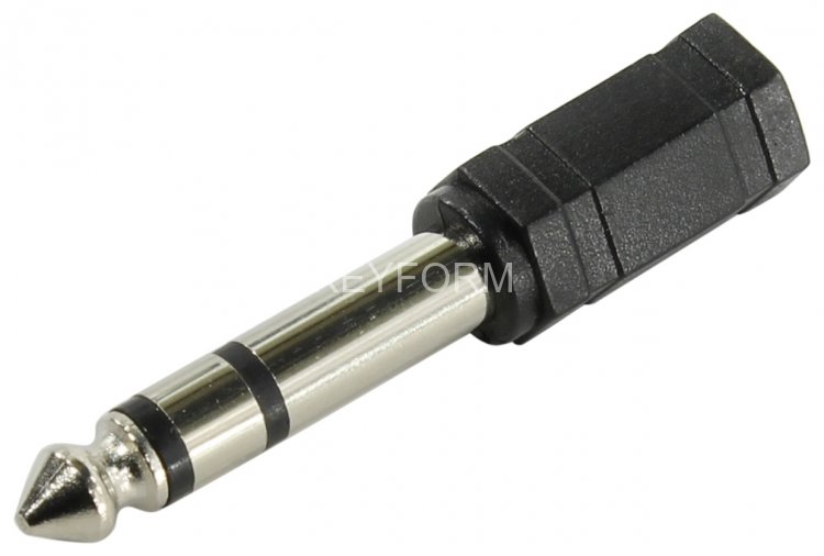 Переходник аудио 6.35мм M (штекер) --> 3.5мм F (гнездо) Telecom <TA1950> VCOM TA1950