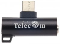 Переходник USB3.1 Type-C 2 in 1 audio+PD charging черный &lt;TA433-B&gt; VCOM TA433M-B