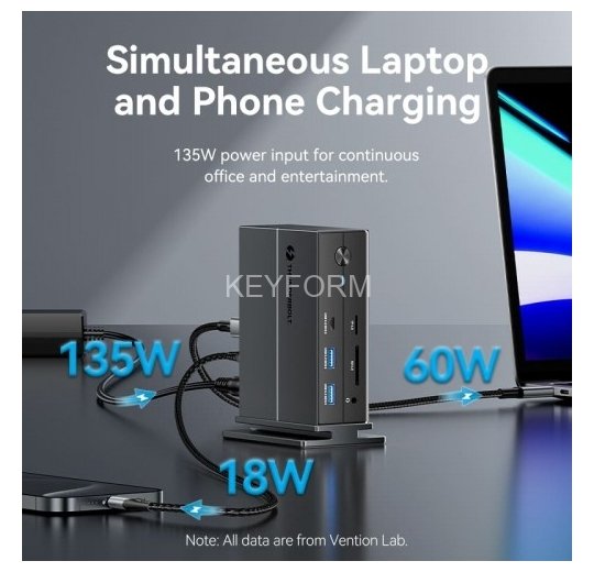 Мультифункциональная док-станция Vention USB Type C 14 в 1 с поддержкой Thunderbolt 4 Vention TPFH0-EU