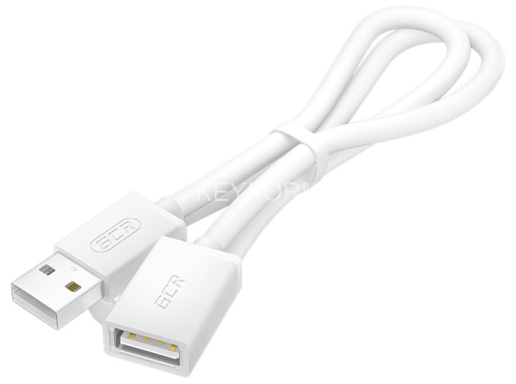 GCR Удлинитель 1.0m USB 2.0 AM/AF, белый, GCR-55062 Удлинитель Greenconnect 1 м (GCR-55062)