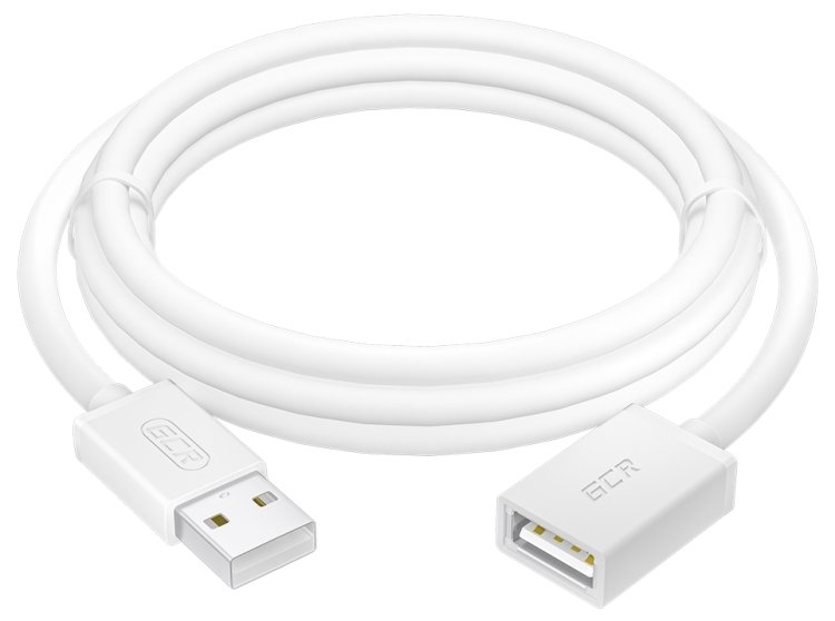 GCR Удлинитель 1.8m USB 2.0 AM/AF, белый, GCR-55064 Удлинитель Greenconnect 1.8 м (GCR-55064)