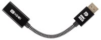 Адаптер DP-M --&gt; HDMI-F 4K@120Hz, 8K@30Hz, оплетка, 0.15м Telecom (TA660) VCOM TA660