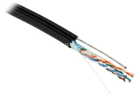 UTP 4х2х0,52 кат 5е внешний с тросом