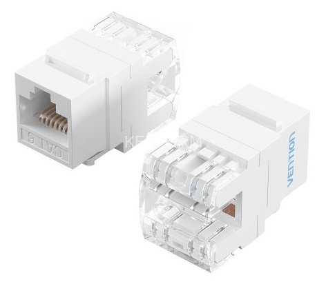 Модуль Vention Keystone Jack Cat.6 неэкранированный 180 градусов Белый Vention IRHW0