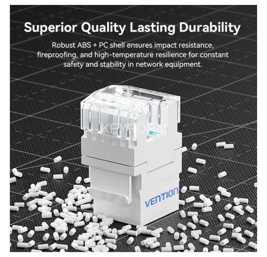 Модуль Vention Keystone Jack Cat.6 неэкранированный 180 градусов Белый Vention IRHW0