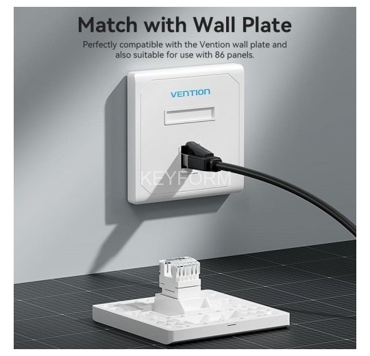 Модуль Vention Keystone Jack Cat.6 неэкранированный 180 градусов Белый Vention IRHW0