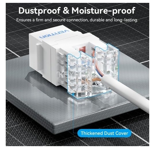 Модуль Vention Keystone Jack Cat.6 неэкранированный 180 градусов Белый Vention IRHW0