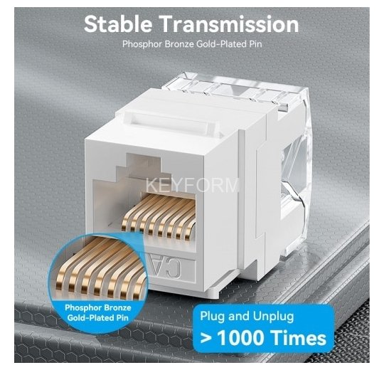 Модуль Vention Keystone Jack Cat.6 неэкранированный 180 градусов Белый Vention IRHW0