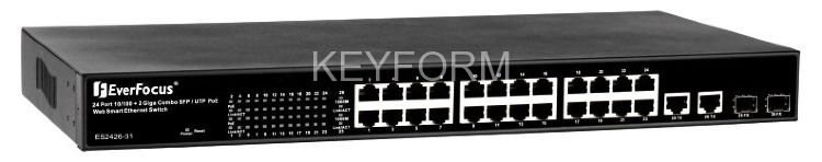 Коммутатор с питанием по PoE 24-портовый EverFocus ES2426-31