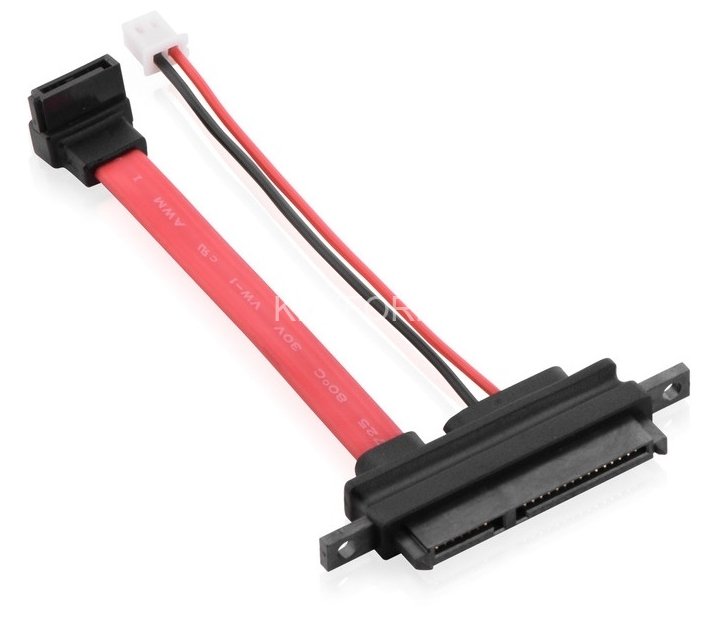 Кабель SATA 22pin F to sata 7pin F 90 градусов + 2P HS GCR Кабель Greenconnect SATA 22pin F to sata 7pin F 90 градусов + 2P HS GCR