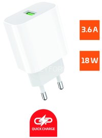 Сетевое З/У GoPower GPQC07 1USB 18W QC3.0 белый GoPower GPQC07 1USB 18W QC3.0