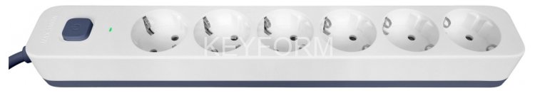 Фильтр-удлинитель PowerCom SP-06W 5.0M, 6 розеток, белый, 16А, 4кВт, 380Дж, защитные шторки, защита от КЗ, перегрузки, ВЧ и импульсных помех, кабель 3x1.5 мм2, ШхГхВ 338.5х50х40.2 мм, вес 0.82 кг. Powercom SP-06W 5.0M