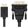 GCR Кабель 20.0m HDMI-DVI черный, OD8.0mm, 28 AWG, позолоченные контакты, 19M / 25M Dual Link, тройной экран Greenconnect HDMI (m) - DVI-D (m) черный 20м