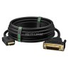 GCR Кабель 20.0m HDMI-DVI черный, OD8.0mm, 28 AWG, позолоченные контакты, 19M / 25M Dual Link, тройной экран Greenconnect HDMI (m) - DVI-D (m) черный 20м